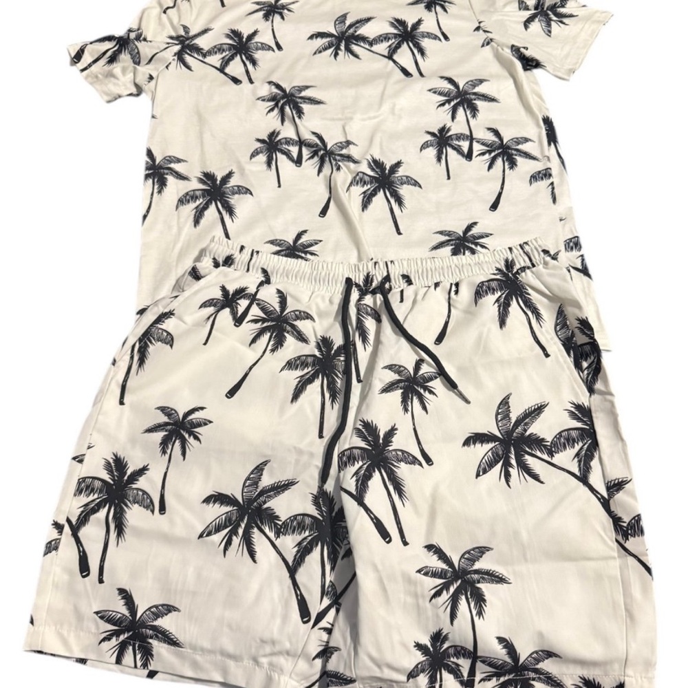 Palm Tree Print Pajama Set